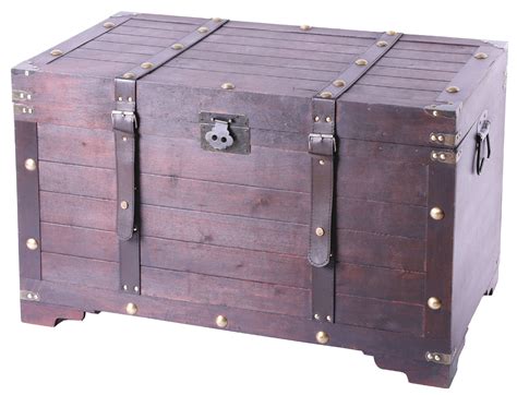 large wooden storage trunks